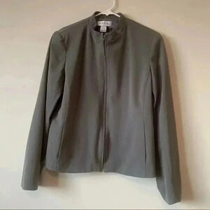 Brooks Brothers Blazer Zip Up, Grey, Size 10